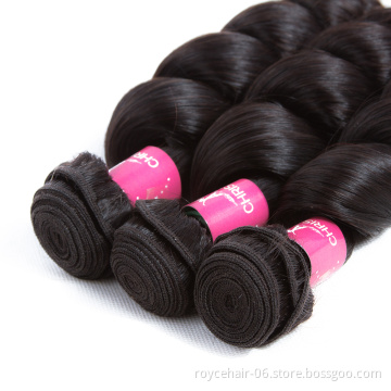 Free Sample Wholesale Price Real Unprocessed Raw Virgin Brazilian Hair Loose Wave Bundles with Frontal Closure in China